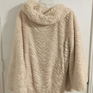 Faux fur poncho